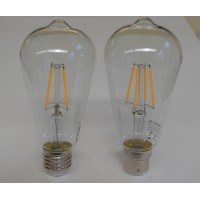 Decorative 7-watt Teardrop LED filament lightbulb, clear glass