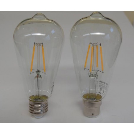 Decorative 7-watt Teardrop LED filament lightbulb, clear glass